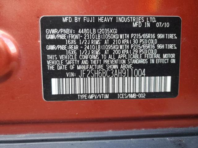 Photo 11 VIN: JF2SH6BC3AH911004 - SUBARU FORESTER 