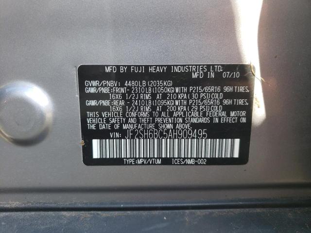 Photo 9 VIN: JF2SH6BC5AH909495 - SUBARU FORESTER X 