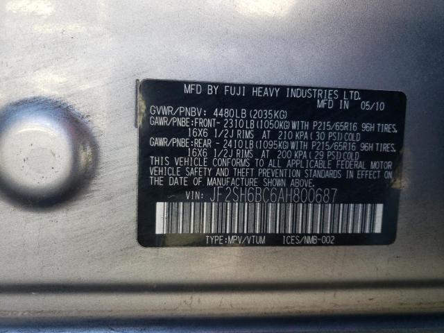 Photo 11 VIN: JF2SH6BC6AH800687 - SUBARU FORESTER 