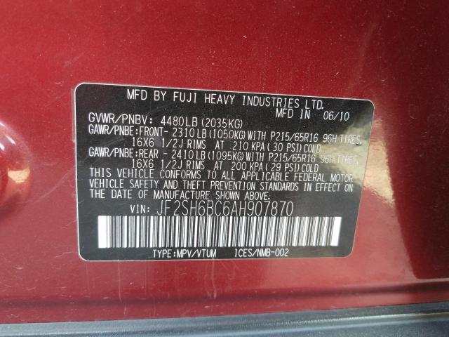 Photo 9 VIN: JF2SH6BC6AH907870 - SUBARU FORESTER X 