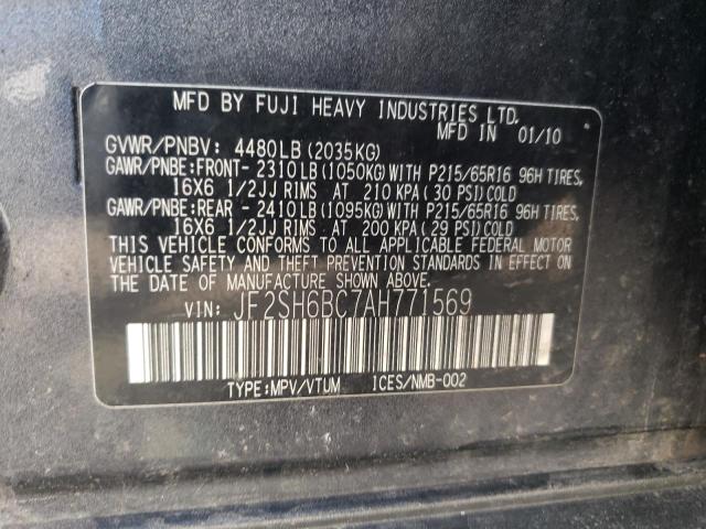 Photo 9 VIN: JF2SH6BC7AH771569 - SUBARU FORESTER X 