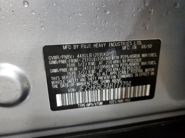 Photo 12 VIN: JF2SH6BC8AH772794 - SUBARU FORESTER X 