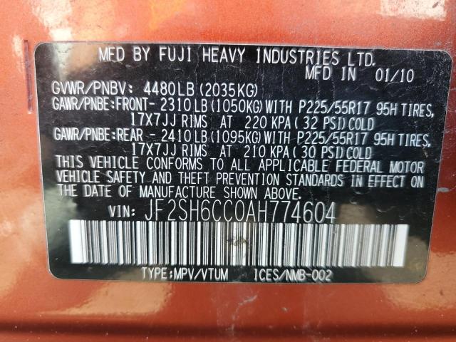 Photo 11 VIN: JF2SH6CC0AH774604 - SUBARU FORESTER 