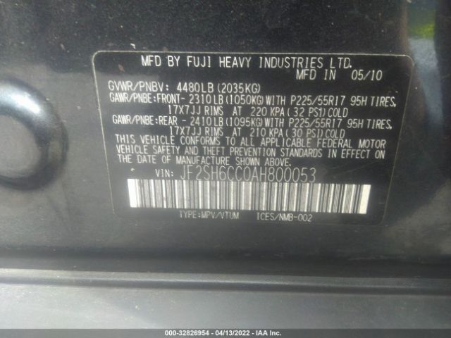 Photo 8 VIN: JF2SH6CC0AH800053 - SUBARU FORESTER 