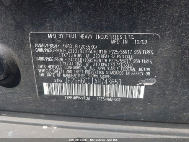 Photo 8 VIN: JF2SH6CC1AH743653 - SUBARU FORESTER 