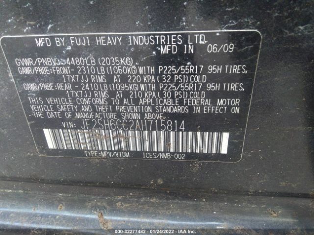 Photo 8 VIN: JF2SH6CC2AH715814 - SUBARU FORESTER 