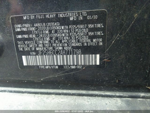 Photo 8 VIN: JF2SH6CC2AH771798 - SUBARU FORESTER 