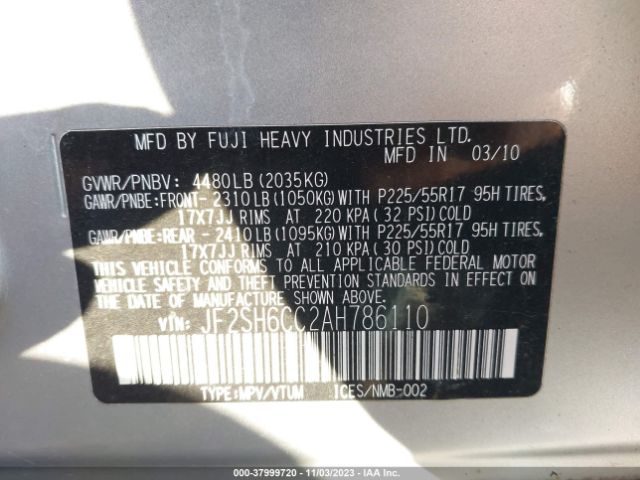 Photo 8 VIN: JF2SH6CC2AH786110 - SUBARU FORESTER 