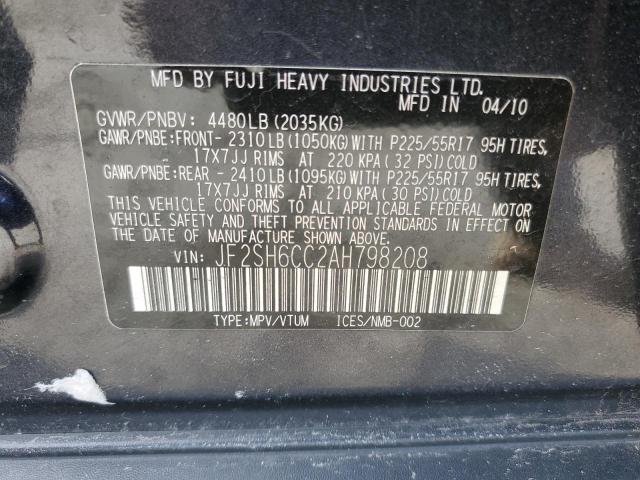 Photo 11 VIN: JF2SH6CC2AH798208 - SUBARU FORESTER 2 