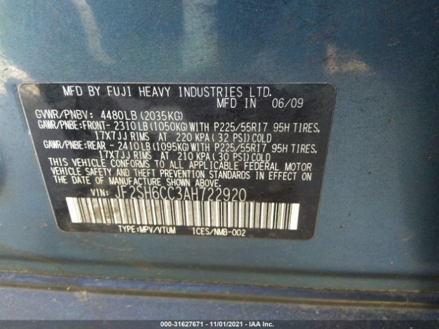 Photo 8 VIN: JF2SH6CC3AH722920 - SUBARU FORESTER 