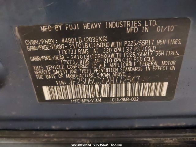 Photo 8 VIN: JF2SH6CC4AH772547 - SUBARU FORESTER 