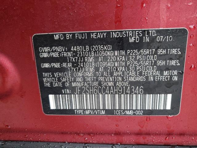 Photo 12 VIN: JF2SH6CC4AH914346 - SUBARU FORESTER 