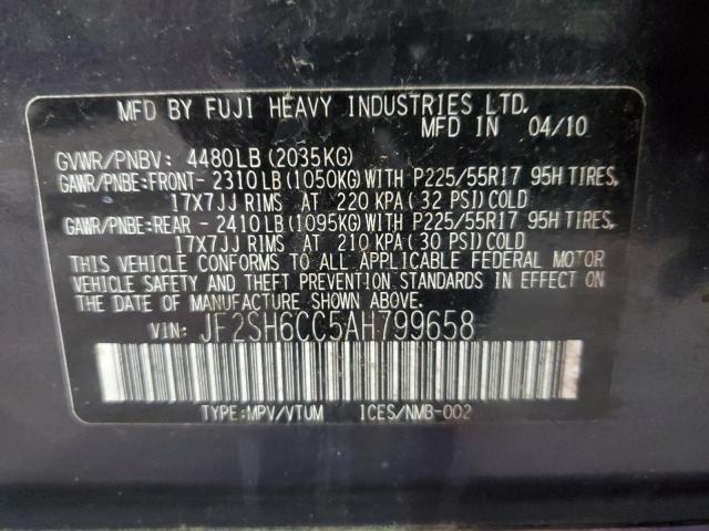 Photo 12 VIN: JF2SH6CC5AH799658 - SUBARU FORESTER 