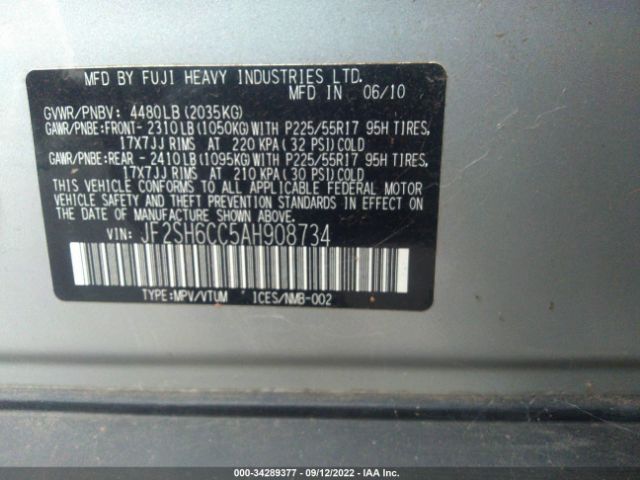 Photo 8 VIN: JF2SH6CC5AH908734 - SUBARU FORESTER 