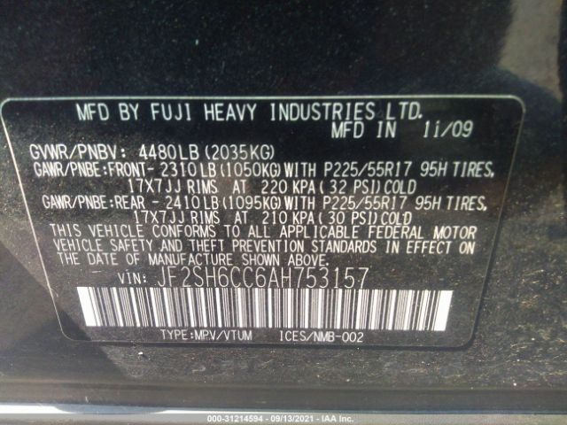 Photo 8 VIN: JF2SH6CC6AH753157 - SUBARU FORESTER 