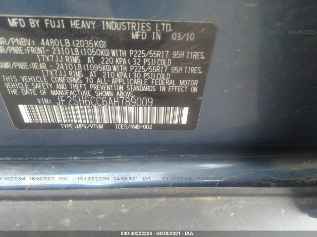 Photo 8 VIN: JF2SH6CC6AH789009 - SUBARU FORESTER 