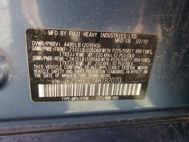 Photo 9 VIN: JF2SH6CC7AH782070 - SUBARU FORESTER 2 