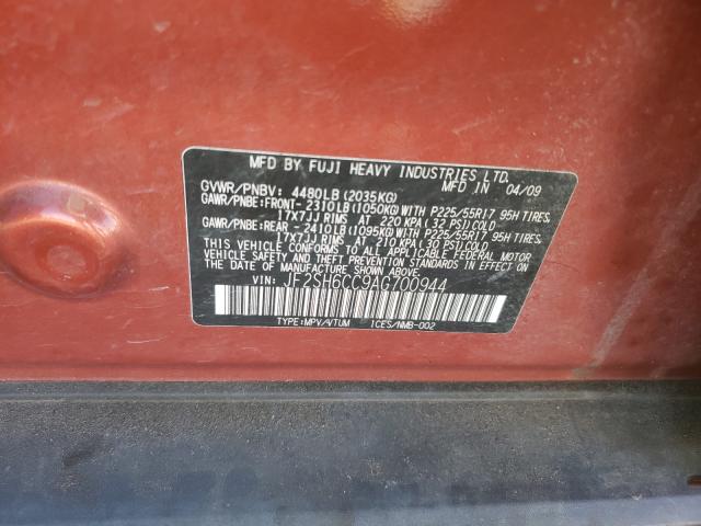 Photo 9 VIN: JF2SH6CC9AG700944 - SUBARU FORESTER 2 