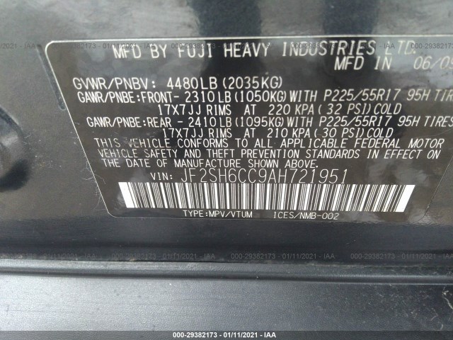 Photo 8 VIN: JF2SH6CC9AH721951 - SUBARU FORESTER 