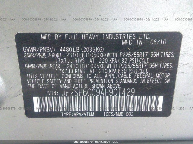 Photo 8 VIN: JF2SH6CC9AH901429 - SUBARU FORESTER 