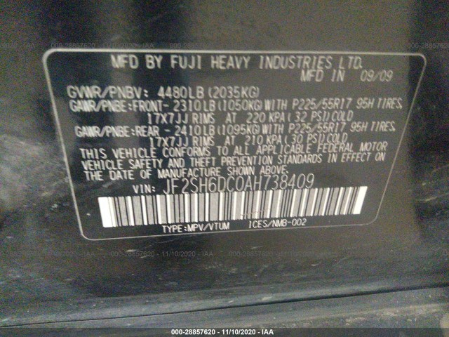 Photo 8 VIN: JF2SH6DC0AH738409 - SUBARU FORESTER 