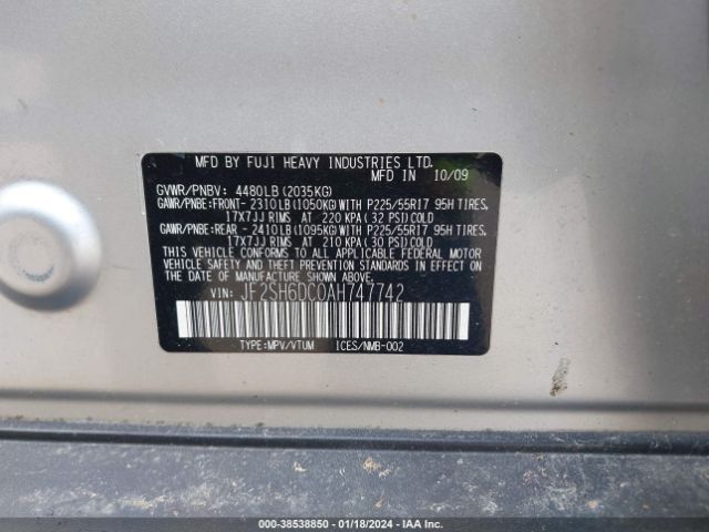 Photo 8 VIN: JF2SH6DC0AH747742 - SUBARU FORESTER 