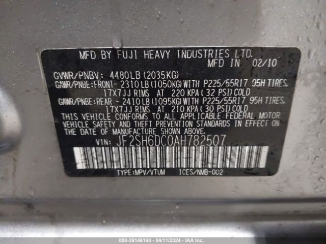 Photo 8 VIN: JF2SH6DC0AH782507 - SUBARU FORESTER 