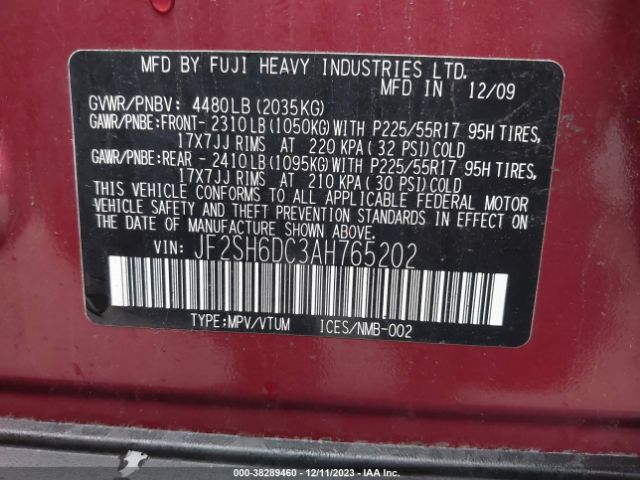 Photo 8 VIN: JF2SH6DC3AH765202 - SUBARU FORESTER 