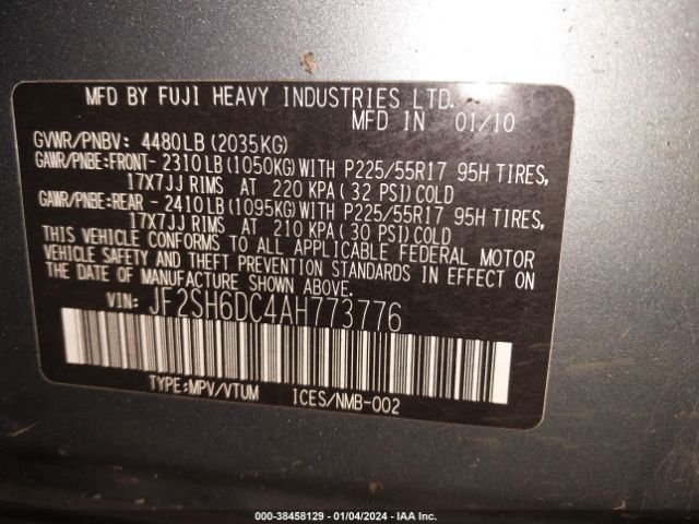 Photo 8 VIN: JF2SH6DC4AH773776 - SUBARU FORESTER 