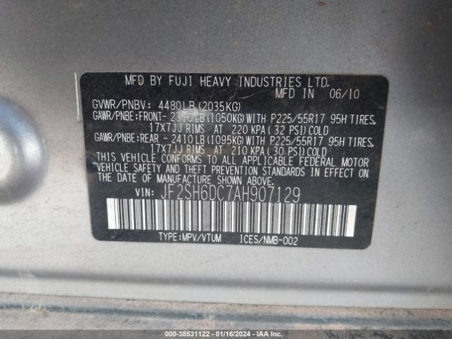 Photo 8 VIN: JF2SH6DC7AH907129 - SUBARU FORESTER 