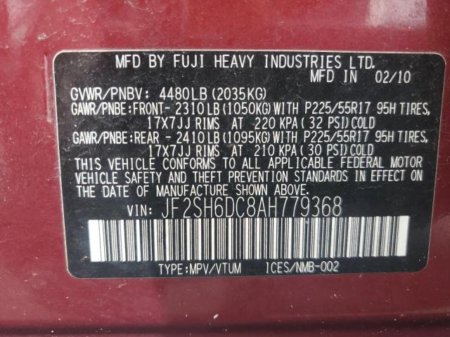 Photo 11 VIN: JF2SH6DC8AH779368 - SUBARU FORESTER 