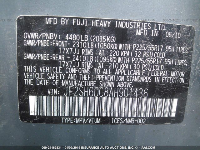 Photo 8 VIN: JF2SH6DC8AH901436 - SUBARU FORESTER 