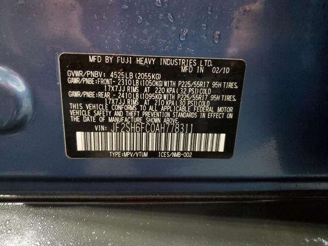 Photo 12 VIN: JF2SH6FC0AH778311 - SUBARU FORESTER 2 