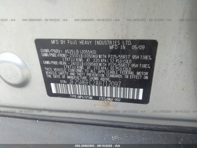 Photo 8 VIN: JF2SH6FC2AH712097 - SUBARU FORESTER 