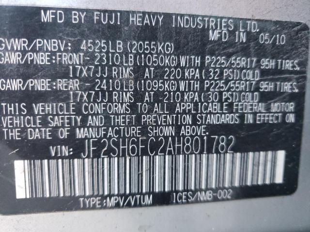 Photo 9 VIN: JF2SH6FC2AH801782 - SUBARU FORESTER 2 