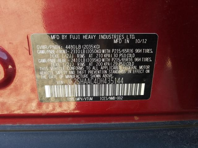 Photo 9 VIN: JF2SHAAC4DH435144 - SUBARU FORESTER 2 