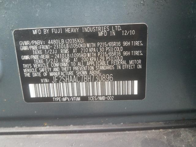 Photo 9 VIN: JF2SHAAC7BH730896 - SUBARU FORESTER 2 