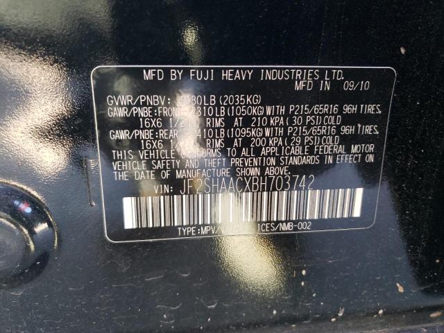 Photo 11 VIN: JF2SHAACXBH703742 - SUBARU FORESTER 2 