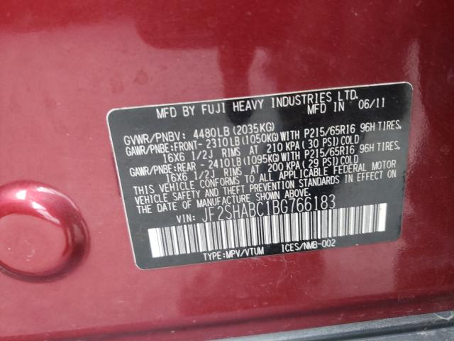 Photo 9 VIN: JF2SHABC1BG766183 - SUBARU FORESTER 2 