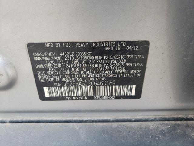 Photo 9 VIN: JF2SHABC2CG463169 - SUBARU FORESTER 2 