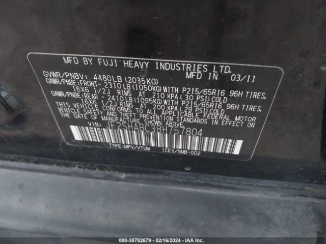 Photo 8 VIN: JF2SHABC3BH757804 - SUBARU FORESTER 