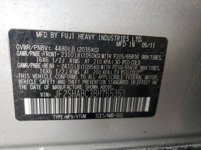 Photo 9 VIN: JF2SHABC3BH765353 - SUBARU FORESTER 2 