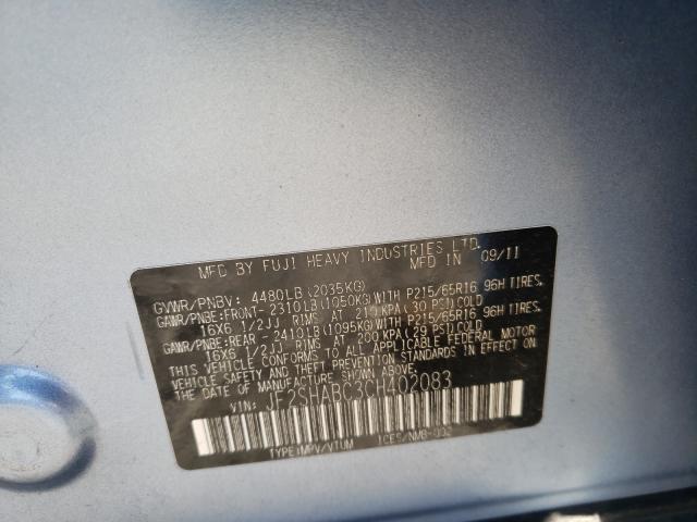 Photo 9 VIN: JF2SHABC3CH402083 - SUBARU FORESTER 2 