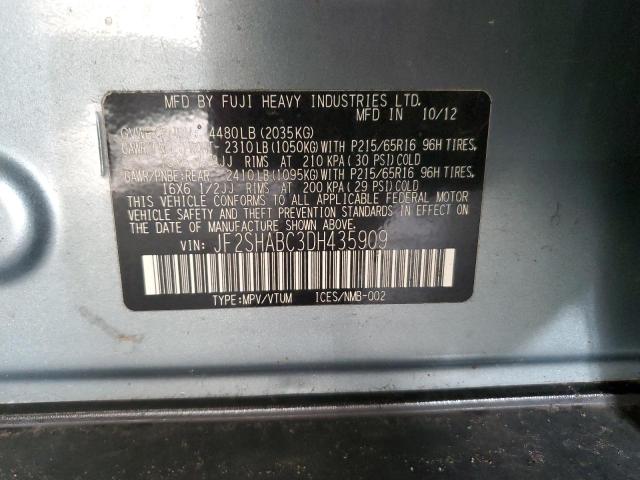 Photo 12 VIN: JF2SHABC3DH435909 - SUBARU FORESTER 2 