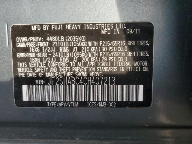 Photo 12 VIN: JF2SHABC4CH407213 - SUBARU FORESTER 2 