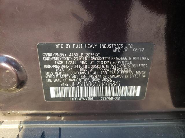 Photo 9 VIN: JF2SHABC4DH406841 - SUBARU FORESTER 2 