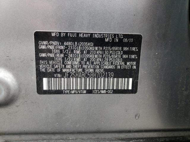 Photo 12 VIN: JF2SHABC5BH702139 - SUBARU FORESTER 2 