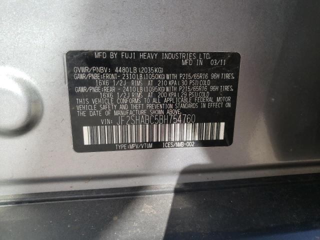 Photo 11 VIN: JF2SHABC5BH754760 - SUBARU FORESTER 2 