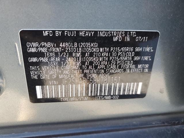 Photo 11 VIN: JF2SHABC5BH781151 - SUBARU FORESTER 2 