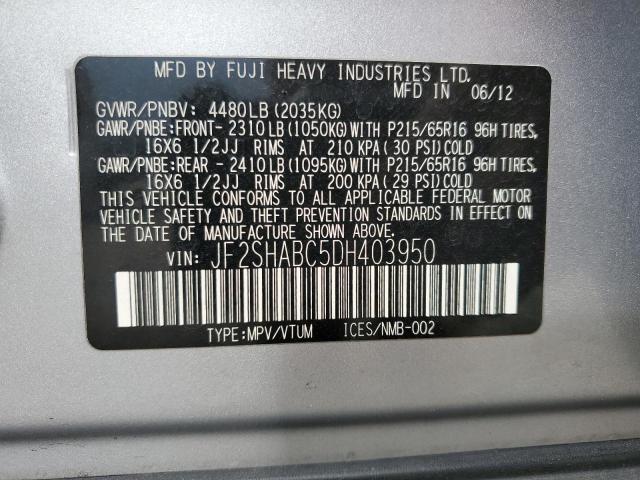 Photo 11 VIN: JF2SHABC5DH403950 - SUBARU FORESTER 